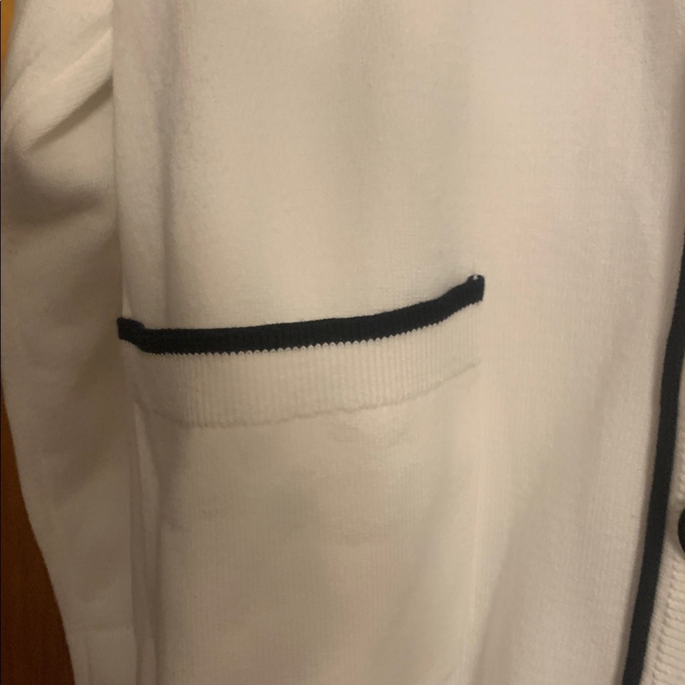 Karl Lagerfeld Ivory Cardigan with Ebony Accents(in spare room) - Picture 7 of 11